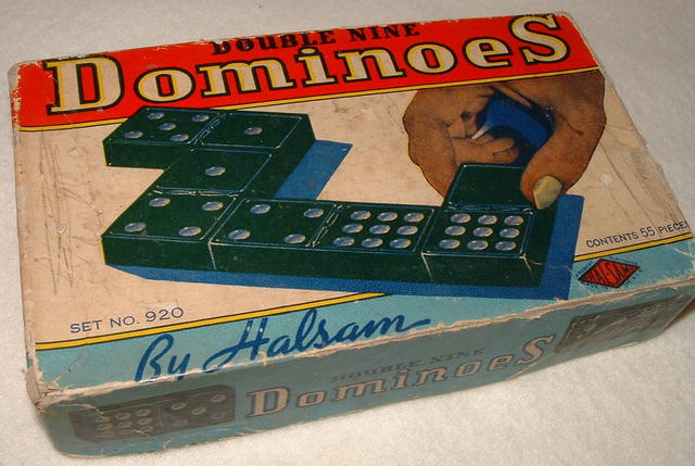 Vintage Halsam Double Nine Dragon Domino Set No. 920