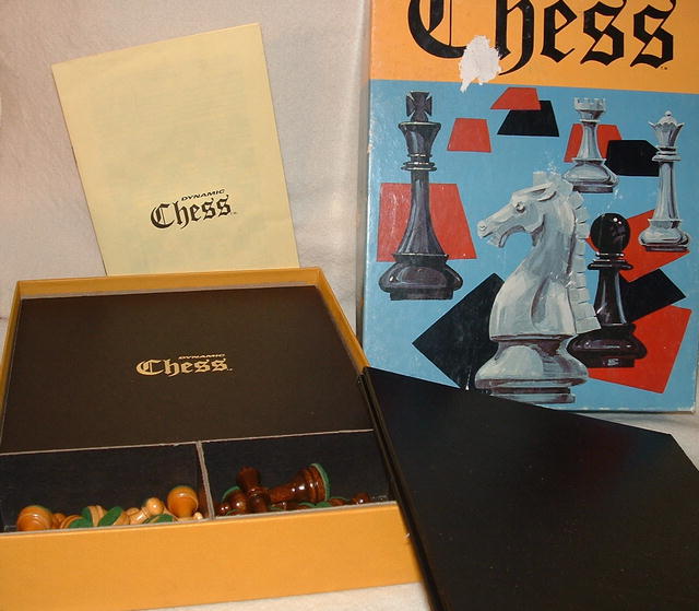 Vintage 1973 Dynamic Chess Set with Wooden Pieces