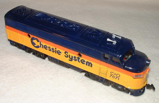 Vintage Bachmann HO Chessie System Locomotive, Freight Car, & Caboose