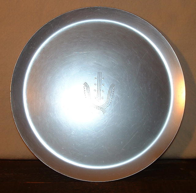 Vintage Kensington Art Deco Round Aluminum Tray
