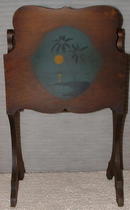 Antique Wood Magazine Stand with Tropical Stencil