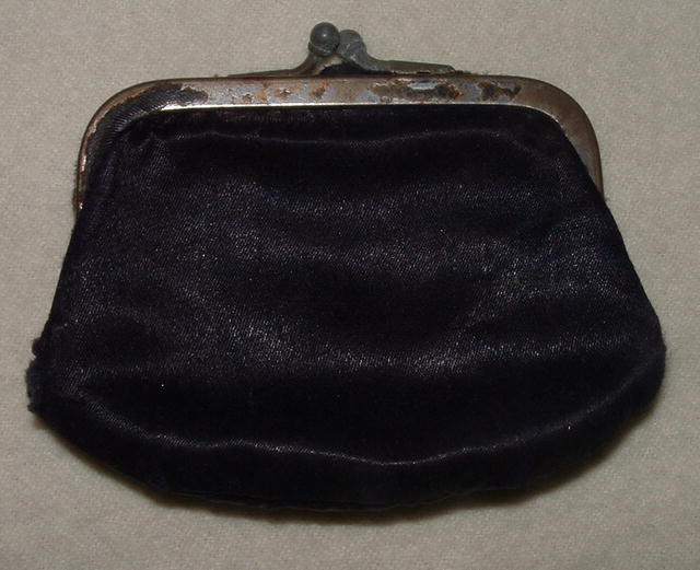 Antique Purple Silk & Satin Change Purse