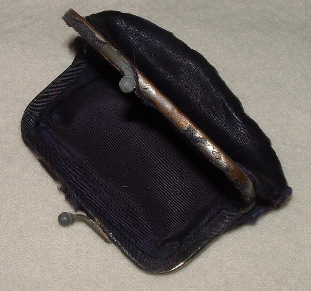 Antique Purple Silk & Satin Change Purse