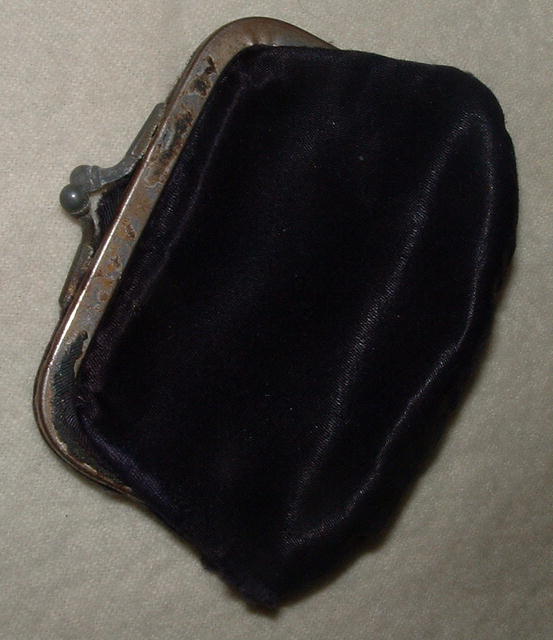 Antique Purple Silk & Satin Change Purse
