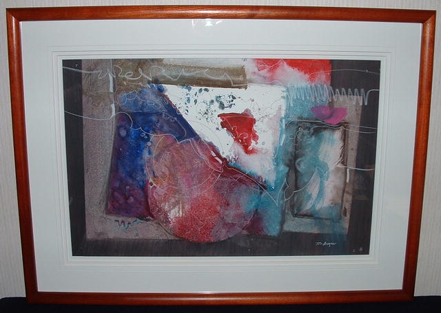 Framed Tom Anderson Abstract Water Color