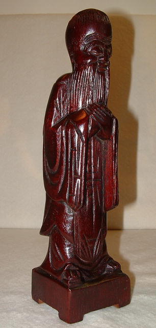 WWII Era / Mid-Century Wood Carving of Asian Holy Man