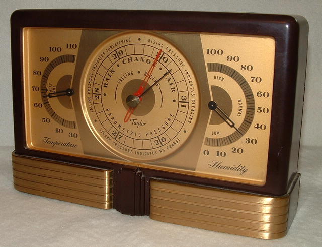 Taylor Art Deco Bakelite Barometer Weather Instrument