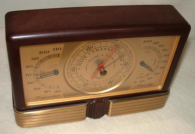 Taylor Art Deco Bakelite Barometer Weather Instrument