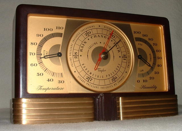 Taylor Art Deco Bakelite Barometer Weather Instrument