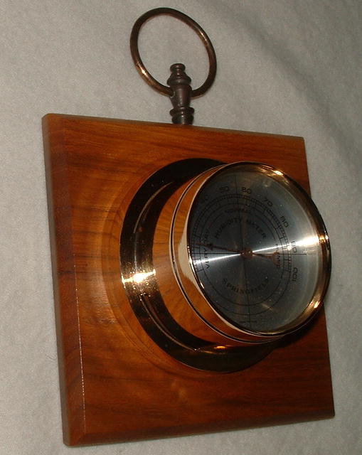 Vintage Springfield Humidity Meter on Hardwood Plaque