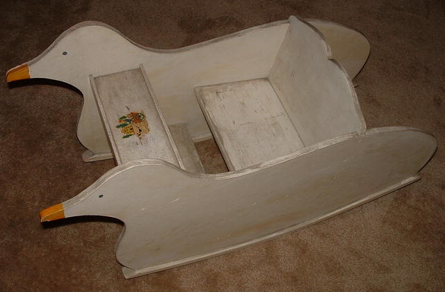 Primitive Hand-Crafted Duck-Shaped Child's Rocker