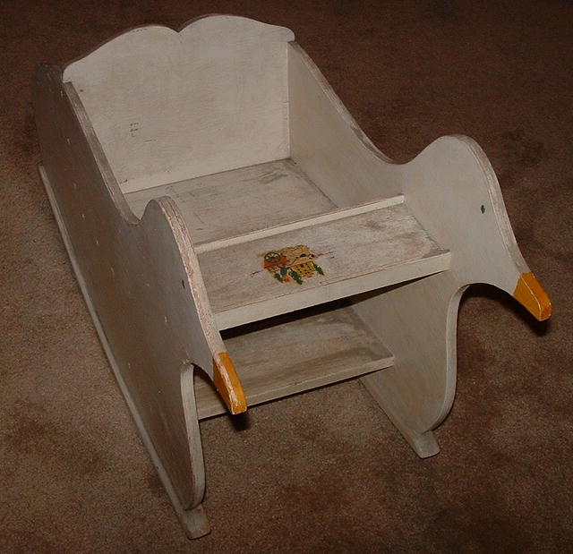 Primitive Hand-Crafted Duck-Shaped Child's Rocker