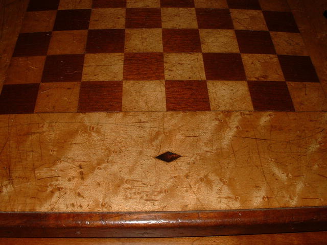 Antique Hand-Made Inlaid Birdseye Maple Chess Board