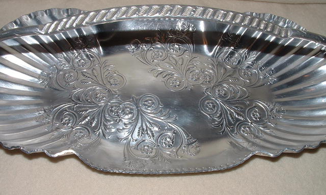 Vintage Hand-Wrought Aluminum Handled Server