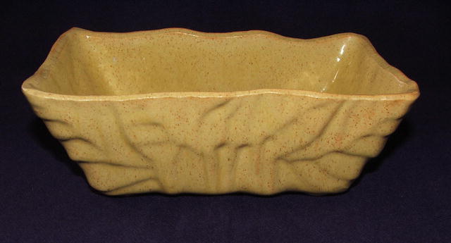 Vintage UPCO Pottery Gold Rectangular Planter