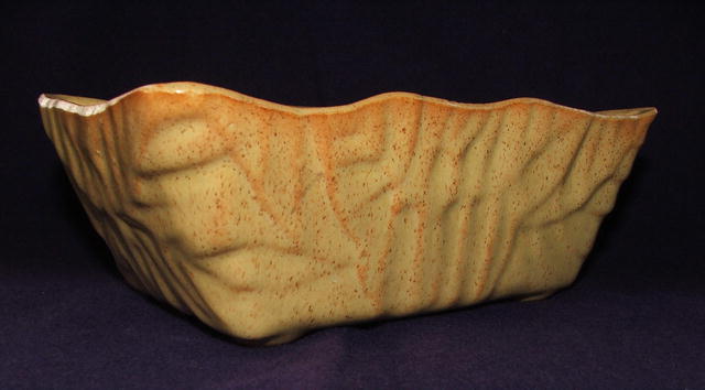 Vintage UPCO Pottery Gold Rectangular Planter
