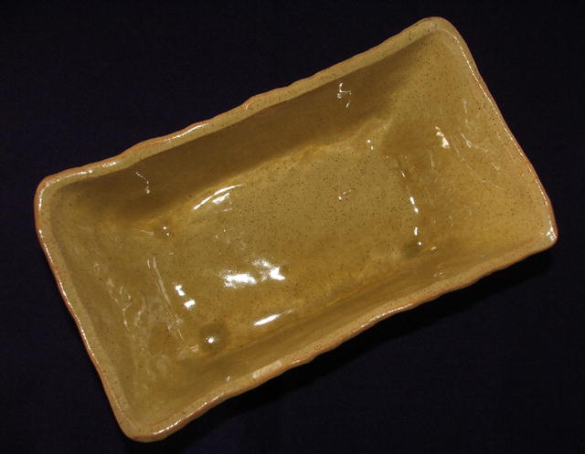 Vintage UPCO Pottery Gold Rectangular Planter