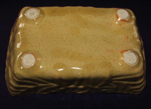 Vintage UPCO Pottery Gold Rectangular Planter