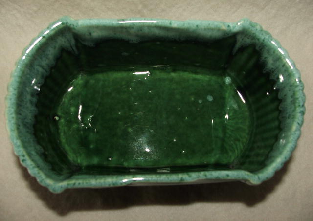 Vintage UPCO Pottery Green Drip Glaze Planter
