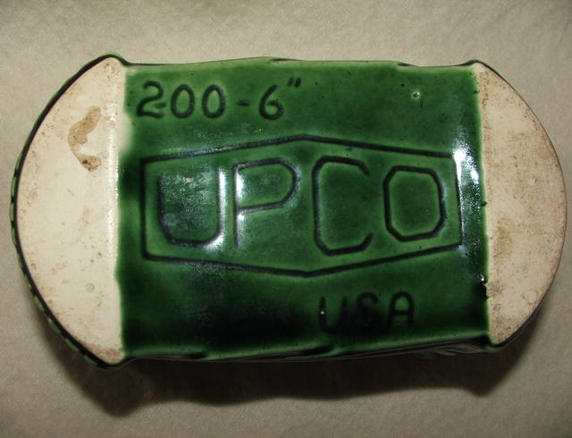 Vintage UPCO Pottery Green Drip Glaze Planter