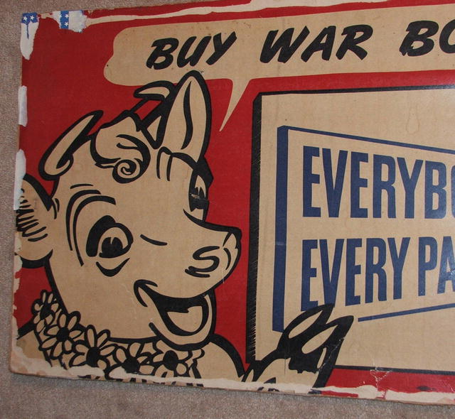 WWII Elsie the Cow Buy War Bonds Poster