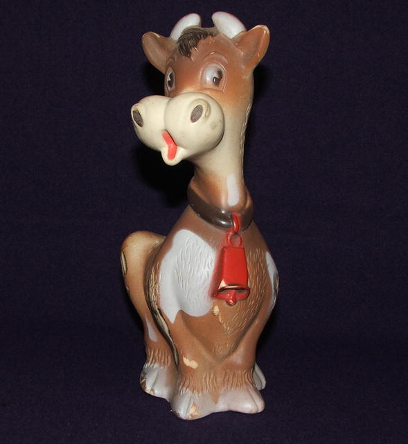 Vintage Rubber Squeaky Cow Toy