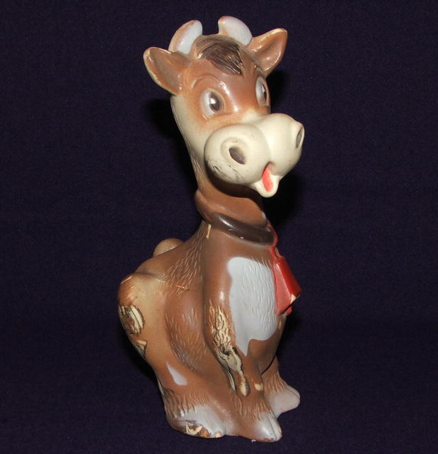 Vintage Rubber Squeaky Cow Toy