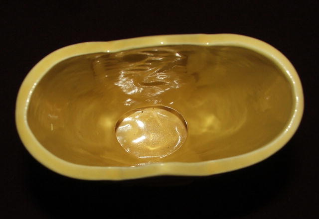 Vintage / Antique Yellow Art Deco Pottery Vase