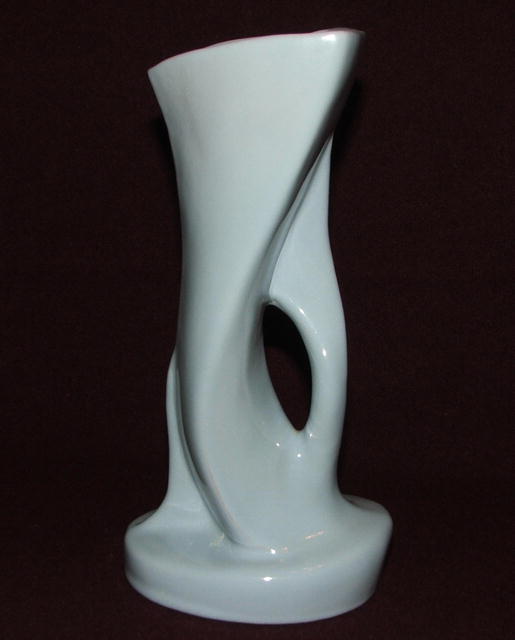 Vintage Frankoma Blue Modernistic Vase # 95