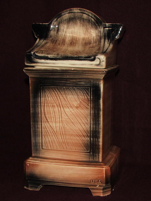 Unusual McCoy Pottery Grandfather Clock Cookie Jar