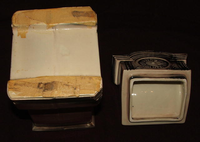 Unusual McCoy Pottery Grandfather Clock Cookie Jar