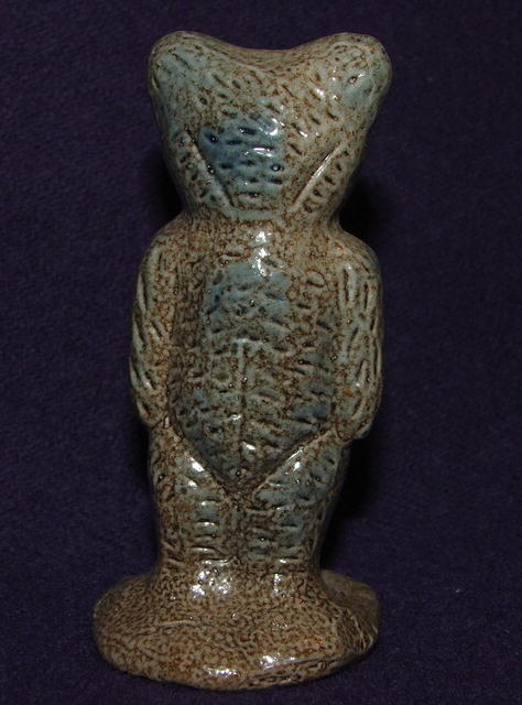 Beaumont Pottery Salt Glaze Cobalt & Gray Bear Figurine