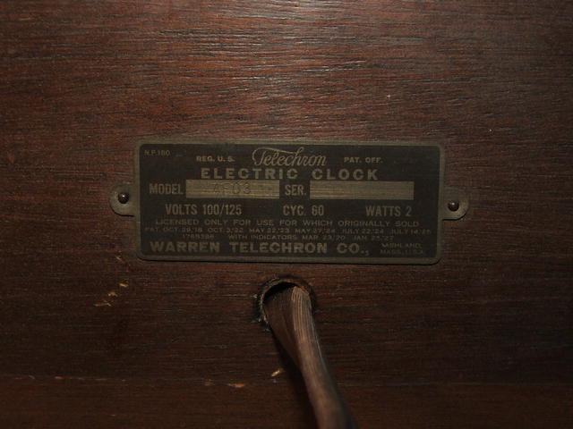 Antique Telechron Mantle Clock in Wooden Case