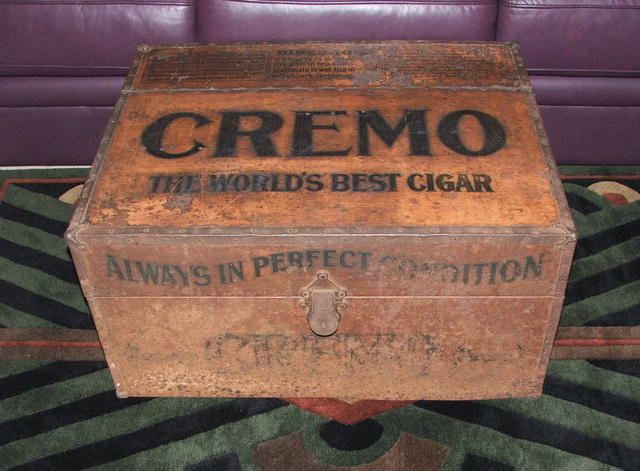 Large Antique Cremo Cigar Humidor Shipping Case