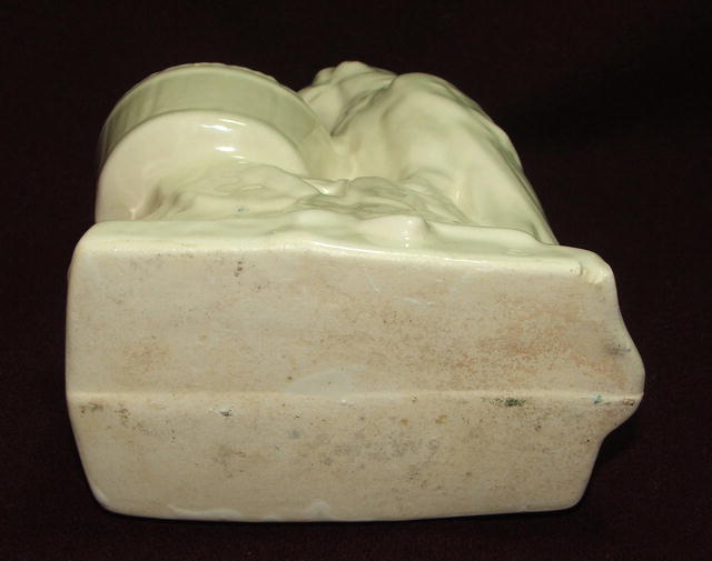 Vintage / Antique McCoy White Glazed Pottery Parrot Planter