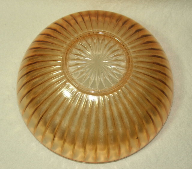 Iridescent Marigold Depression / Carnival Glass Bowl