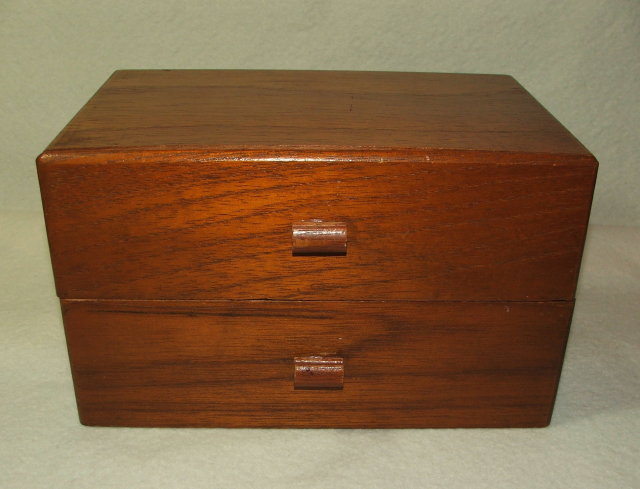 Antique Oak Two Drawer Tampa Cigar Case