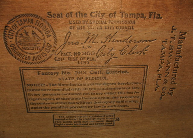 Antique Oak Two Drawer Tampa Cigar Case