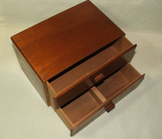 Antique Oak Two Drawer Tampa Cigar Case