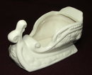 Vintage / Antique White Glazed Pottery Sleigh Planter