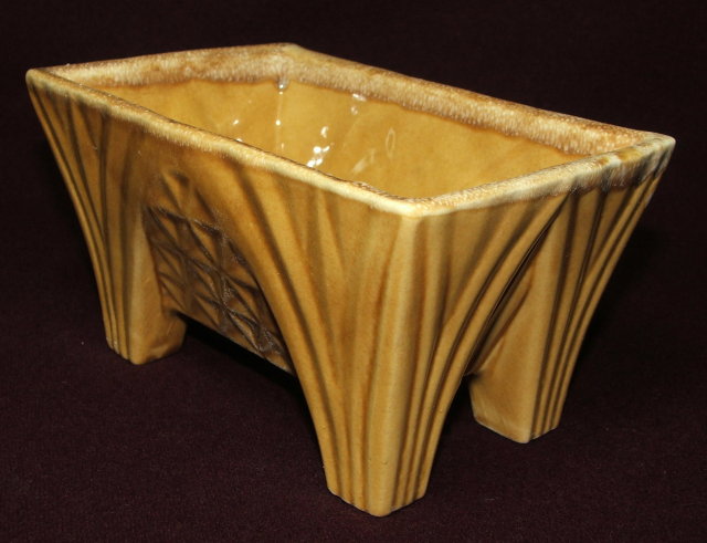 Mid-Century Gold Drip Glaze Footed Planter - CP 1446