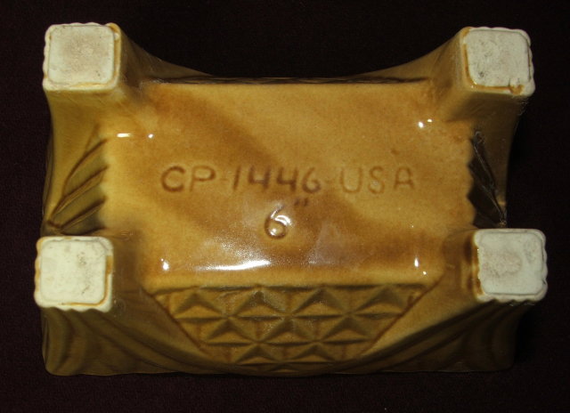 Mid-Century Gold Drip Glaze Footed Planter - CP 1446