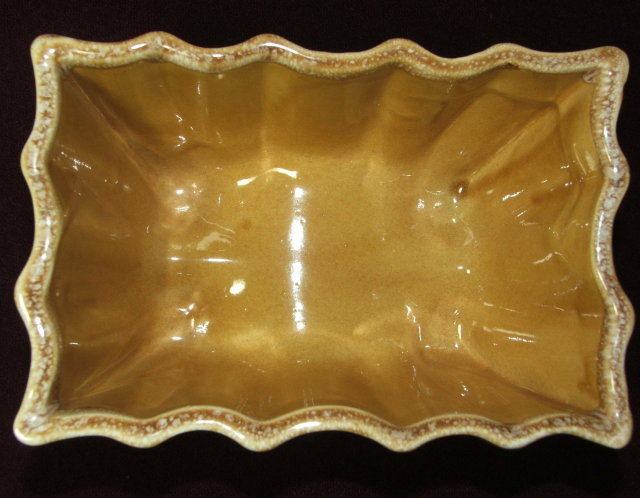 Mid-Century Gold Drip Glaze Scalloped Planter - CP USA