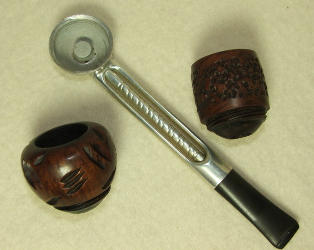 Vintage Falcon Pipe With 2 Briar Bowls