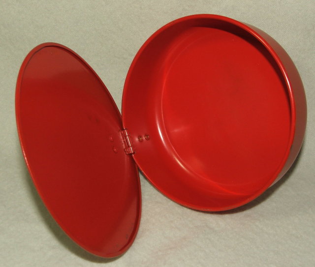 Vintage Orange Tole Painted Metal Silent Butler
