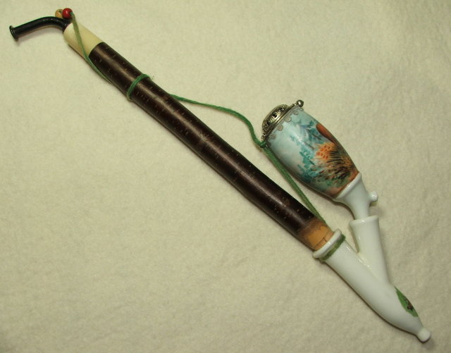 Vintage Czechoslovakia Pipe / Handpainted Stag