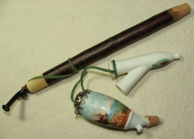 Vintage Czechoslovakia Pipe / Handpainted Stag