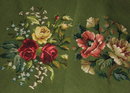 Set of 7 Floral & Green Needlepoint Seat Covers