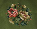Set of 7 Floral & Green Needlepoint Seat Covers