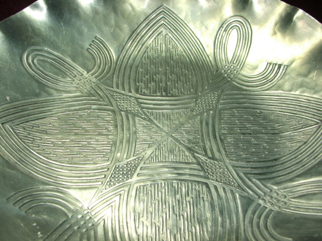Vintage Canterbury Arts Hammered Aluminum Celtic Knot Dish
